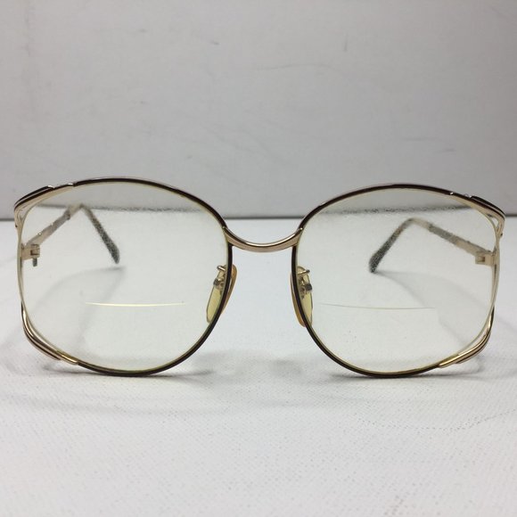 Vintage Womens Wilshire 140 Bifocal Reading Glasses Metal Gold Yellow 56 18 - Picture 2 of 9